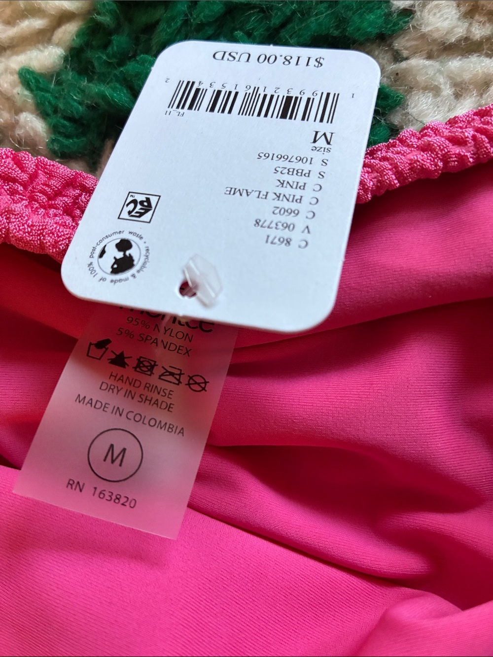 Montce NWT Pink Textured Bikini Set-Paula Bottom/ Dita Top Size M - Picture 4 of 6